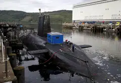 A nuclear submarine at the Royal Navy's submarine base at Faslane, Scotland, August 31, 2015. British Prime Minister Rishi Sunak will on Monday announce £200 million (S$340.1 million) of public investment to boost the UK’s nuclear deterrent programme and its civil nuclear industry.