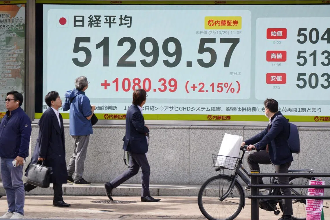 On Thursday, the Nikkei added as much as 0.4 per cent to reach 51,513.66 for the first time, before last trading at 51,417.50.