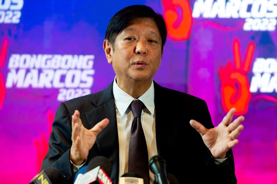 Philippine president-elect Ferdinand "Bongbong" Marcos Jr., son of late dictator Ferdinand Marcos, speaks during a news conference at his headquarters in Mandaluyong City, Metro Manila, Philippines, May 23, 2022.