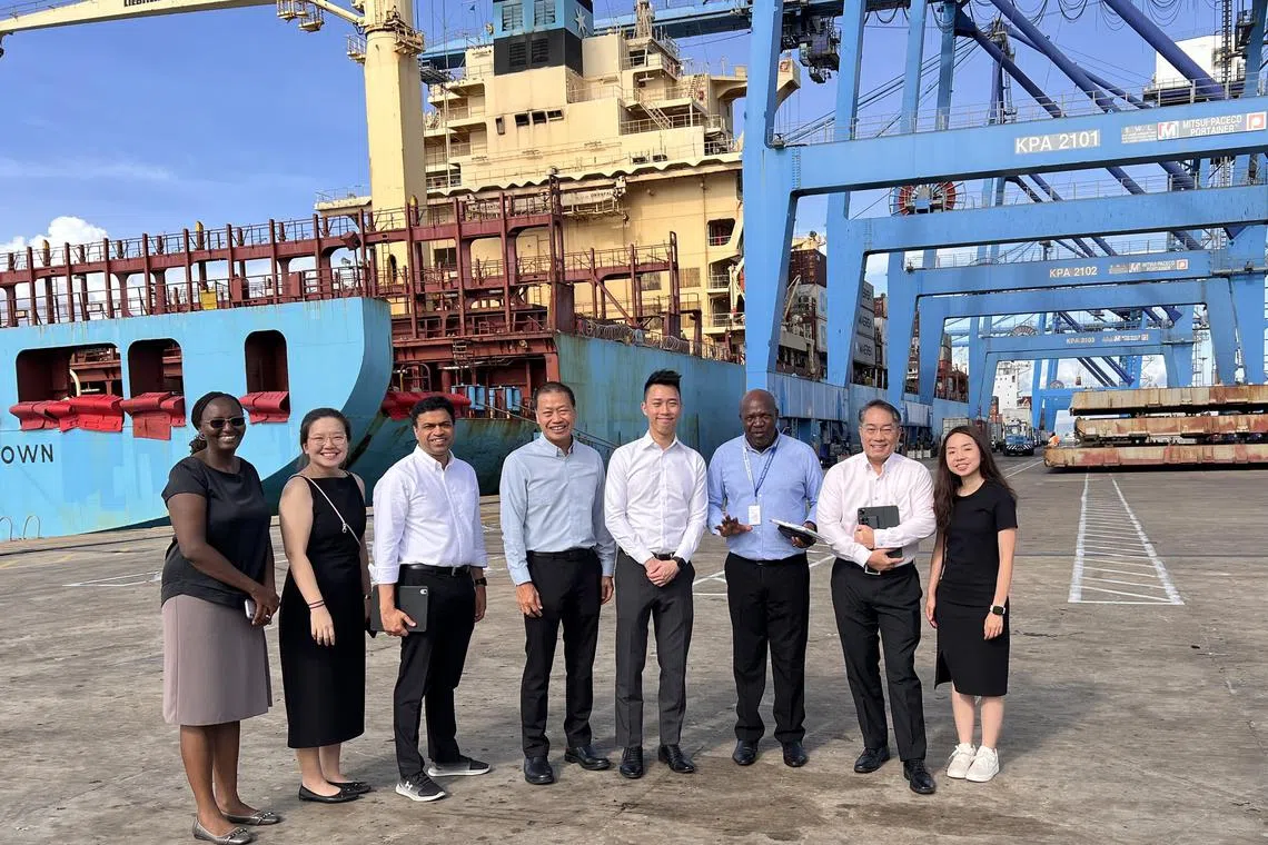 Africa's manufacturing drive presents opportunities in the sector, as well as in logistics and energy. In March, Enterprise Singapore deputy managing director Tan Soon Kim (second from right) and his delegation visited Kenya's port of Mombasa.