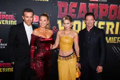 From left: Ryan Reynolds, Blake Lively, Gigi Hadid and Hugh Jackman attending the premiere of 'Deadpool and Wolverine' in New York, Jul 22. 