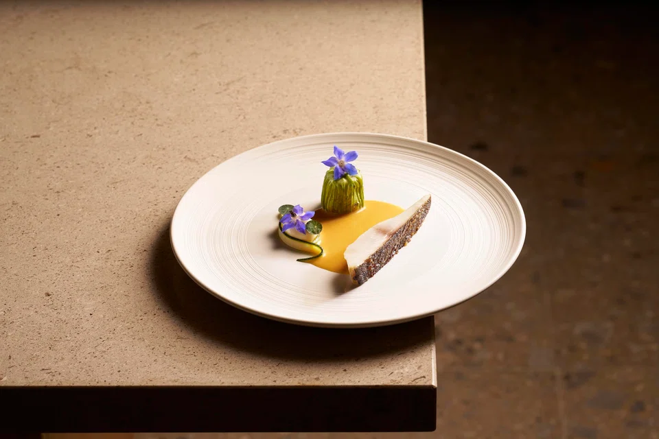 Isaki with nonya beurre blanc sauce.