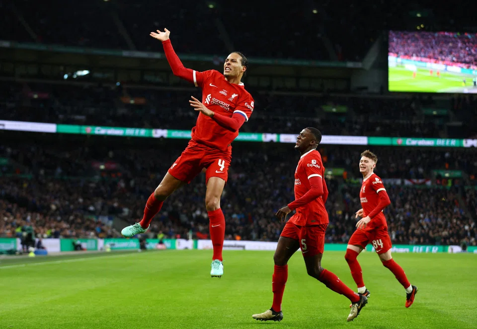 Liverpool captain Virgil Van Dijk in action. The Reds could be crowned league champions if they beat Leicester on Sunday and other results go their way.
