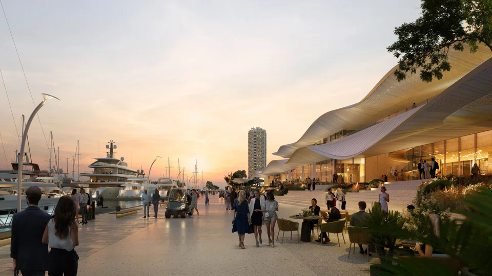 A rendering of the Kengo Kuma-designed Riviera Galleria. 