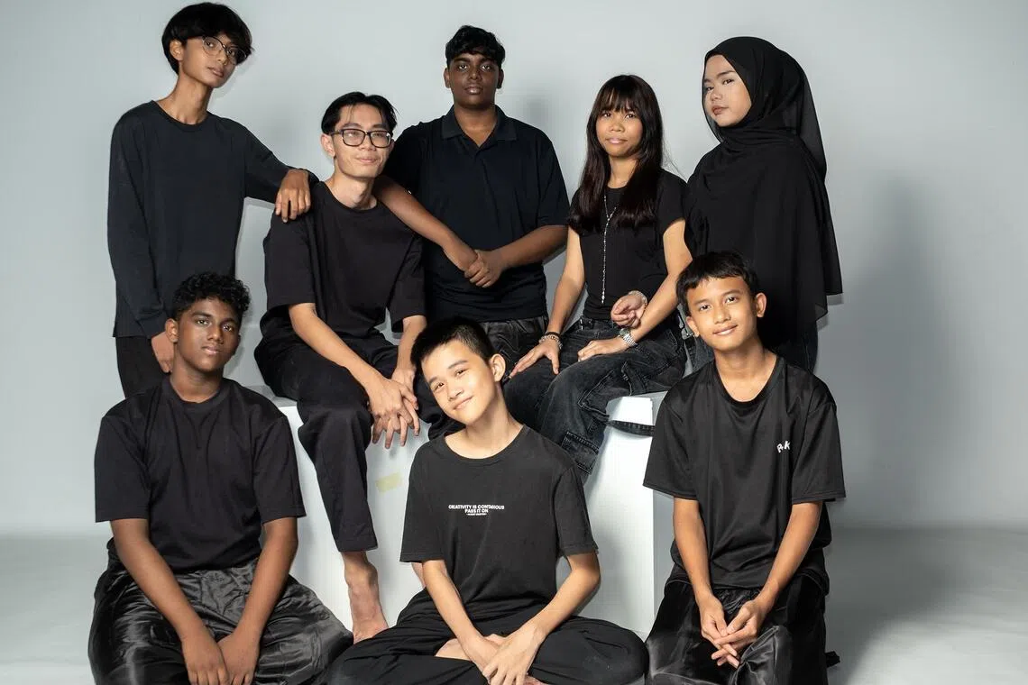 The talented young cast of "Here I Am" includes Marcus Isaac (back row, third from left) and Shafiq Izaan (front row, first from right).