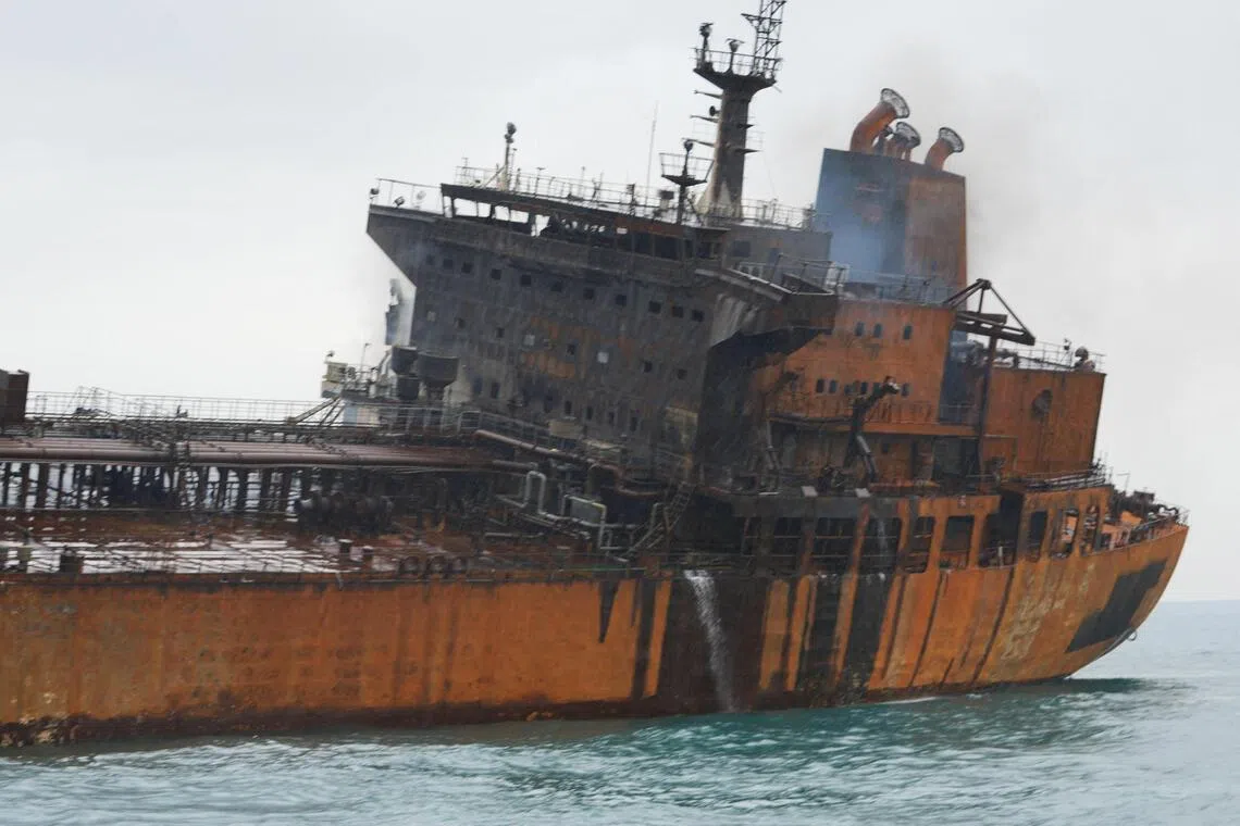 Two foreign tankers carrying Iraqi fuel oil were damaged after unidentified attacks by suspected Iranian boats.
