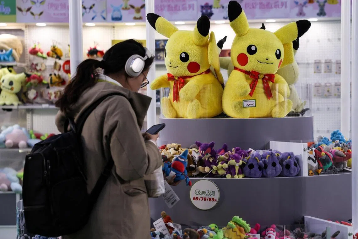 A pop-up Pokemon store in a shopping mall in Beijing, China. The RatingDog China General Services PMI edged up to 52.3 in January from 52.0 the previous month, the highest reading since October. 