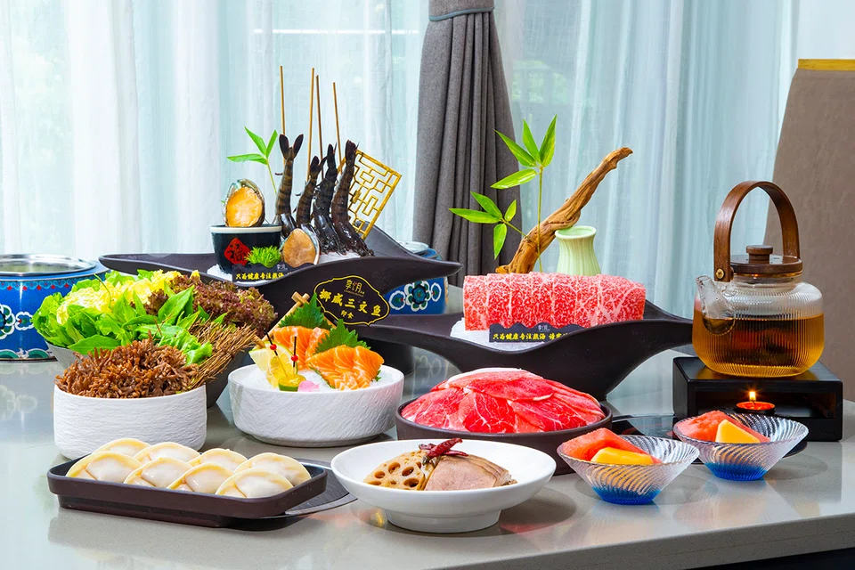 The S$149 set features wagyu and kurobuta pork, prawns and abalone.