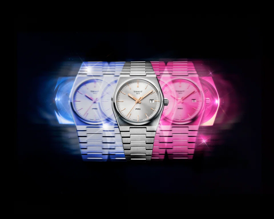 The PRX 35mm collection comes in various dial and case colours.