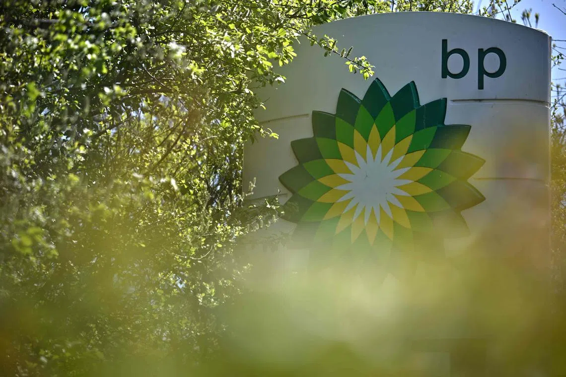 A photograph taken on April 30, 2022 shows the logo of the multi-national oil and gas company BP (British Petroleum) at a petrol station in Tonbridge, south east of London. - Britain has been hit hard by rocketing prices of gaz and fuel after the invasion of Ukraine by key gas producer Russia. Britain has vowed to become carbon net zero by 2050, but recently announced plans to drill for more North Sea fossil fuels as it seeks to secure energy independence and axe Russian imports. (Photo by Ben Stansall / AFP)