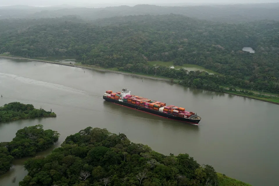 A cargo ship transiting through the Panama Canal in Panama City, Panama, Feb 1, 2025. US Secretary of State Marco Rubio told Panama that President Donald Trump had determined that the country had violated terms of the treaty that handed back the crucial waterway in 1999.