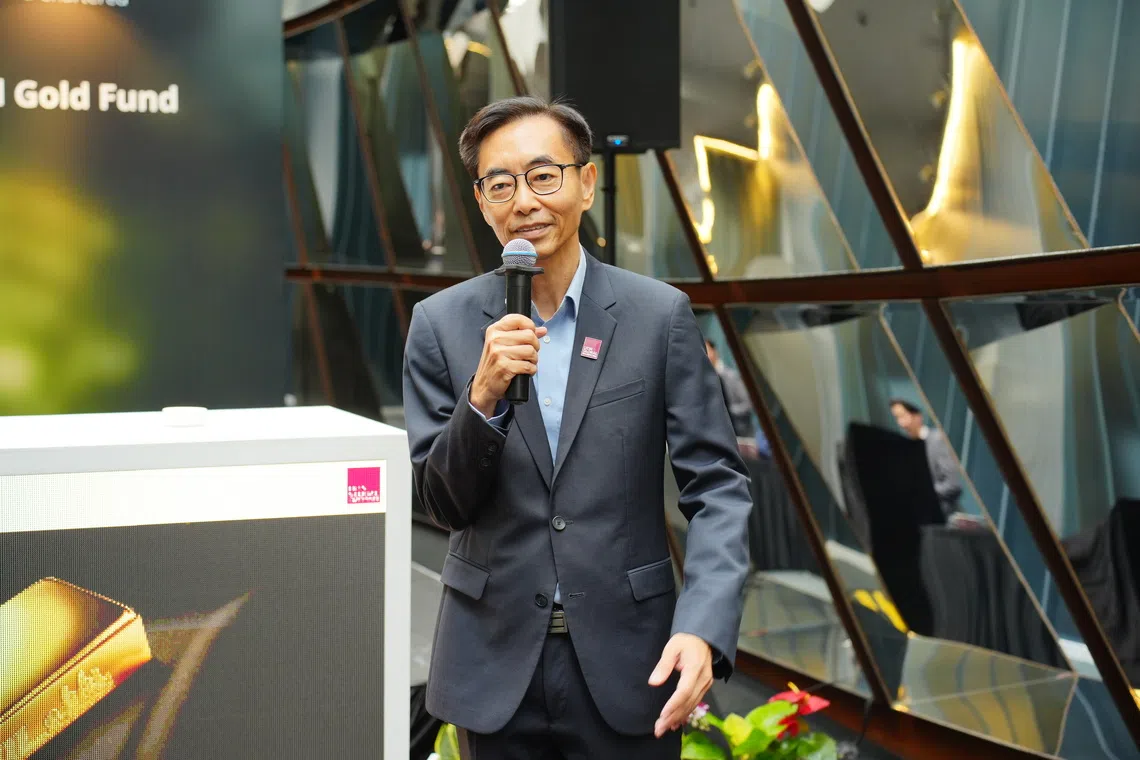 Teo Joo Wah, chief executive officer of Lion Global Investors (LGI), speaking at the LionGlobal Singapore Physical Gold Fund event last week.