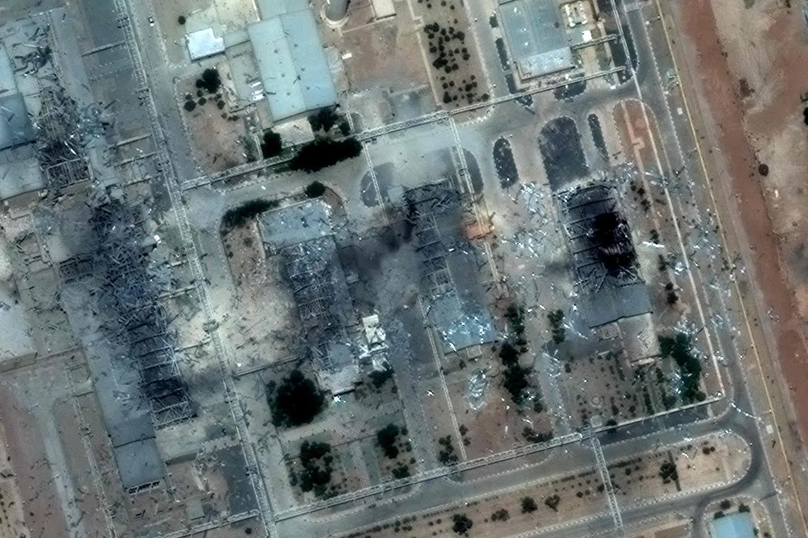 This handout satellite picture shows damage after US strikes on the Isfahan nuclear enrichment facility in central Iran. President Donald Trump says US strikes on the Natanz, Isfahan and Fordow facilities had “obliterated” them, disputing an American intelligence assessment that said Teheran’s nuclear programme had only been set back by a matter of months.