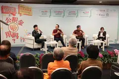 Senior Minister of State for Manpower Koh Poh Koon (second from left) said that, unlike rental income, CPF Life payouts are not taxable. 