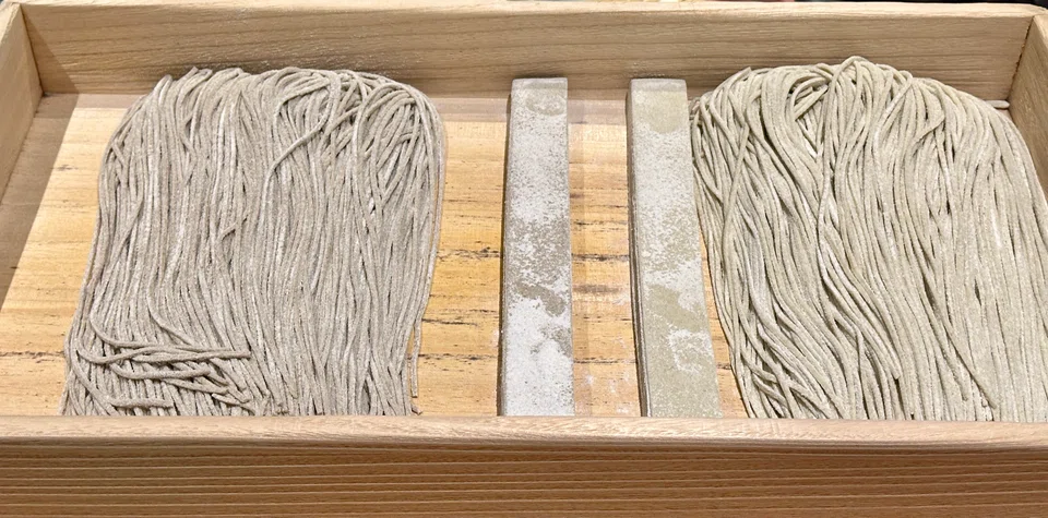 Different cuts of soba at Kuchiiwa.