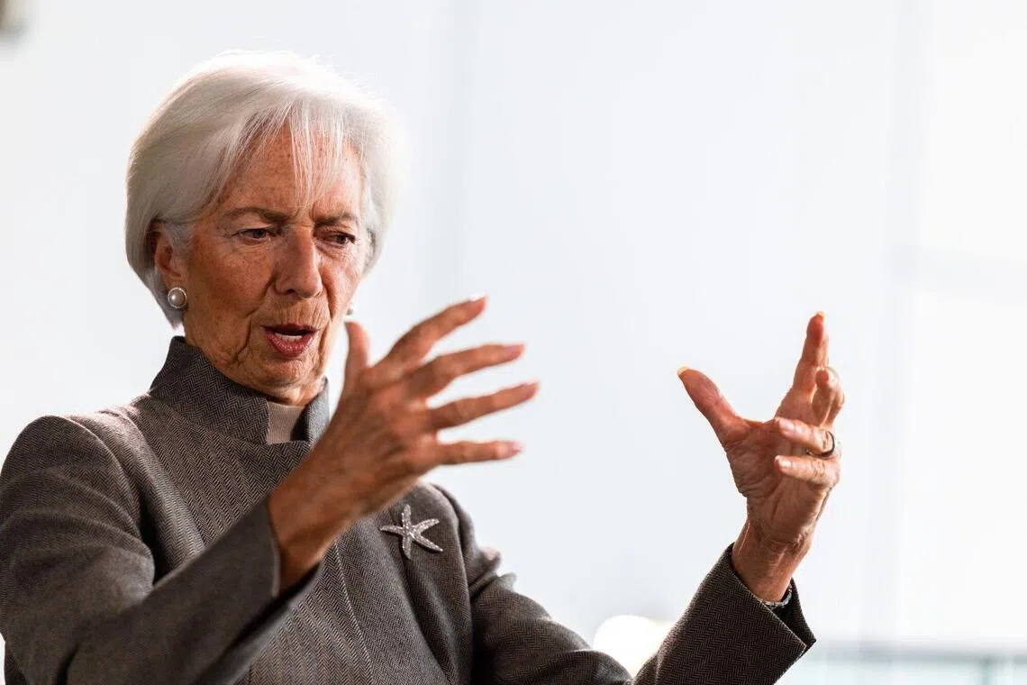European Central Bank President Christine Lagarde said tensions between Europe and the US will hasten European integration.