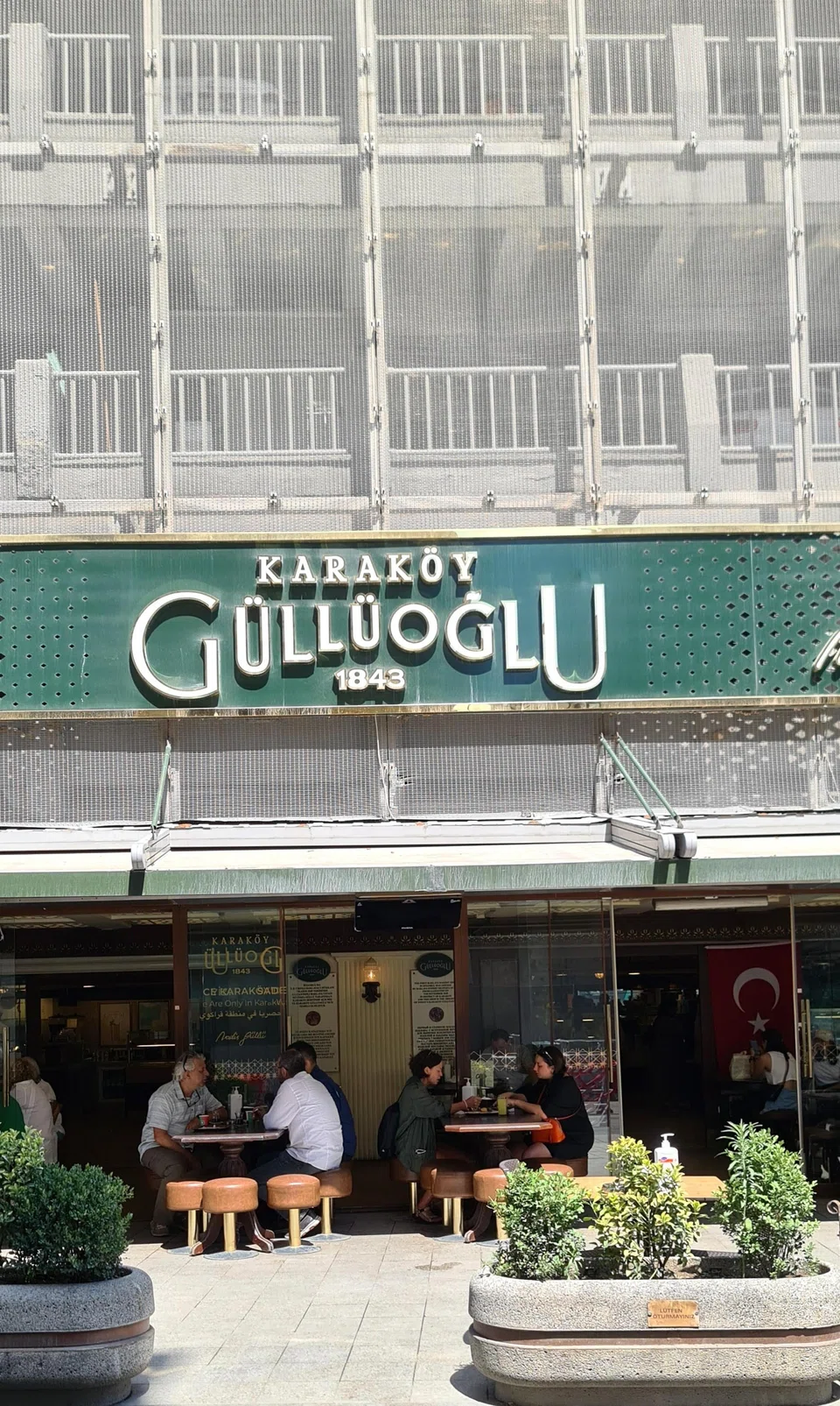 Karakoy Gulluoglu, a classic dessert shop in Istanbul's Beyoglu district.