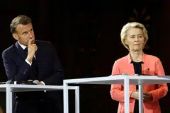 French President Emmanuel Macron (left) and European Commission President Ursula Von der Leyen. Can European leaders hear the markets' scream for help in the form of an alternative asset?