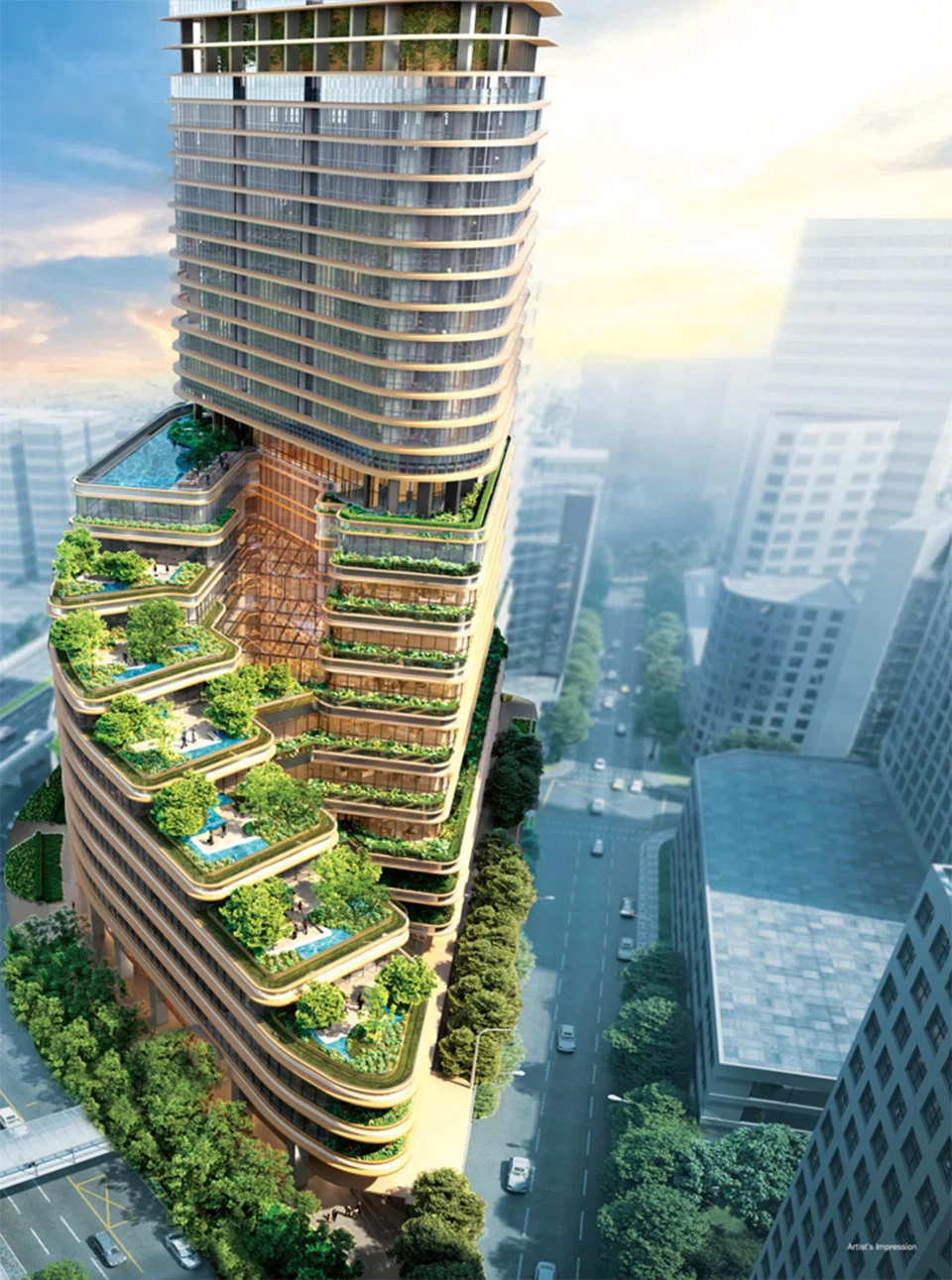 An artist's impression of Newport Residences which will be built on the site of the former Fuji Xerox Towers on Anson Road. 

