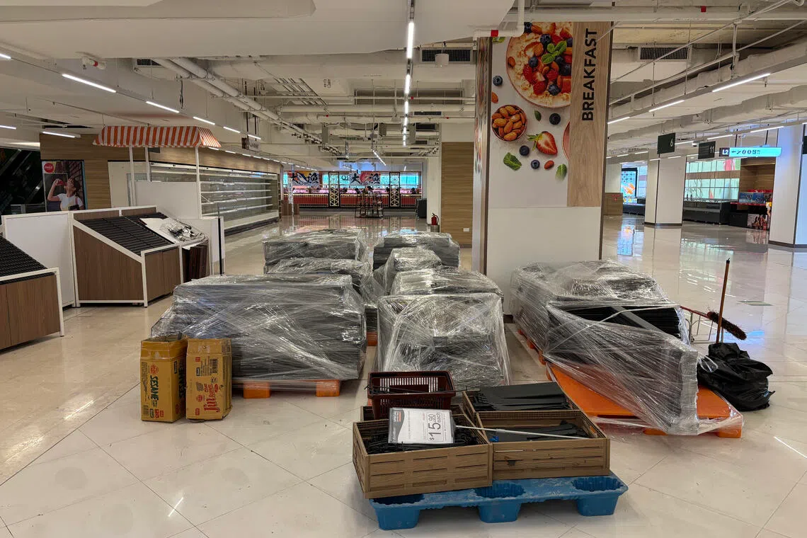When BT visited Eccellente by Hao Mart at Taste Orchard on Sunday, the shelves and freezers on Level 2 had been entirely emptied of stock. 