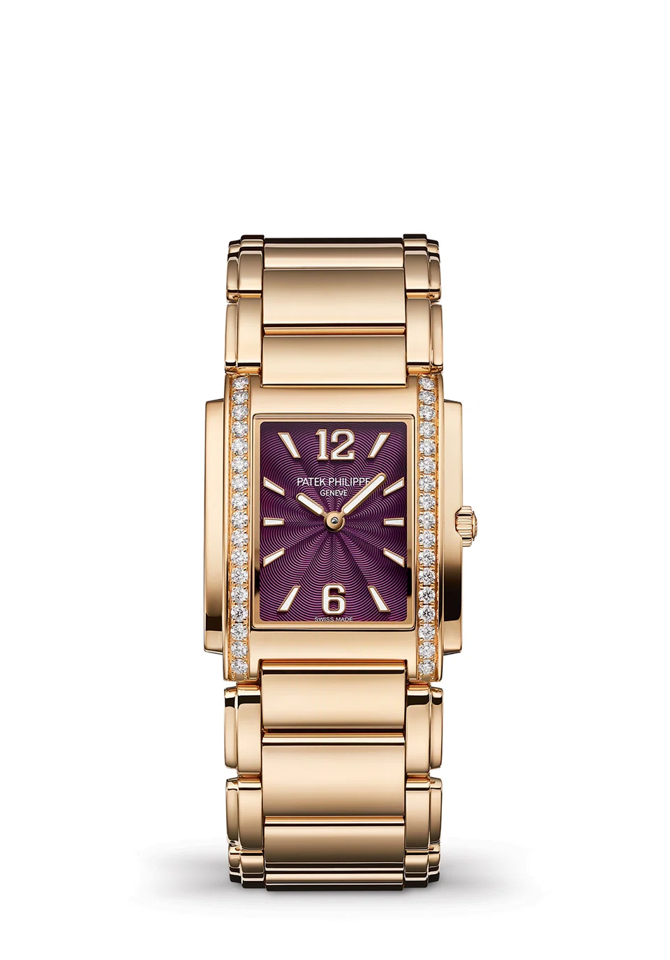 First launched in 1999, this cuff-style watch identified by a highly refined dial is the first women’s watch in Patek Philippe’s collection.