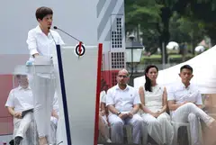 Indranee was among the nine PAP candidates who spoke at the Fullerton rally  held in the Central Business District on Monday (Apr 28). 