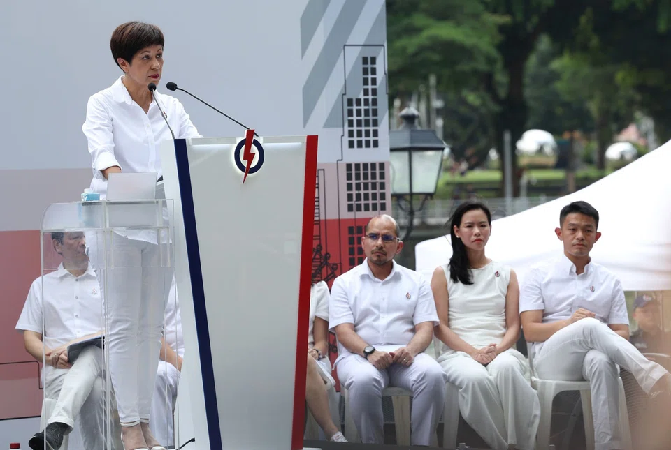 Indranee was among the nine PAP candidates who spoke at the Fullerton rally  held in the Central Business District on Monday (Apr 28). 