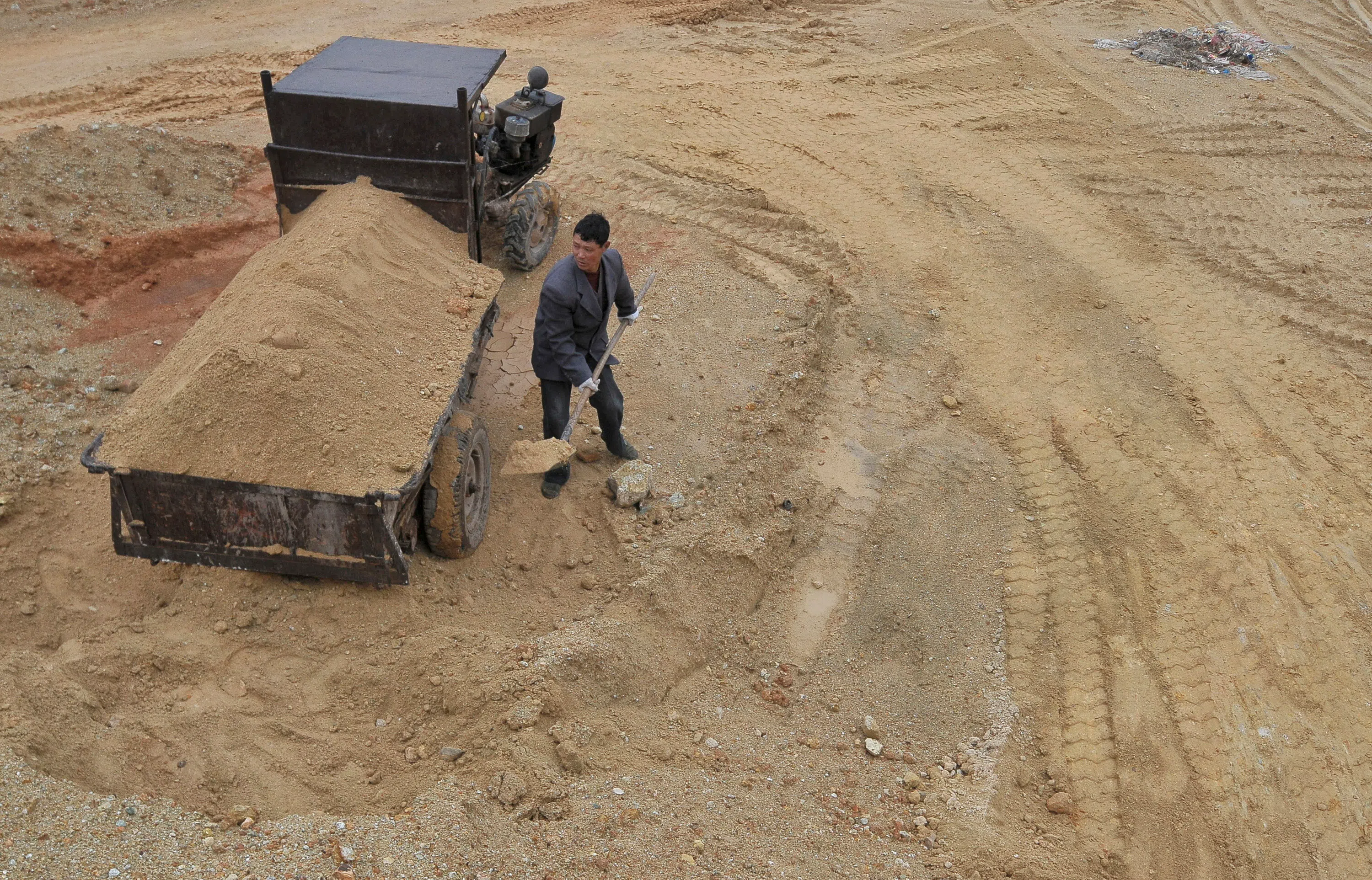 A labourer at a site of a rare earth metals mine at Nancheng county, Jiangxi province. 