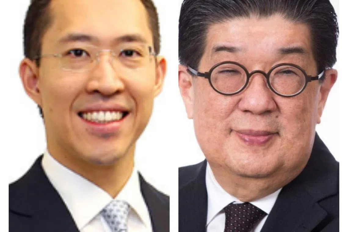 Daryl Ng (left) has served as board chairman for around five years and will be succeeded by banking veteran Na Wu Beng.