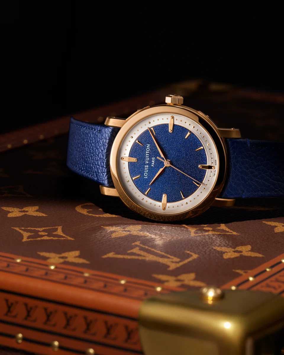 The Louis Vuitton Escale in Rose Gold with Blue Dial.