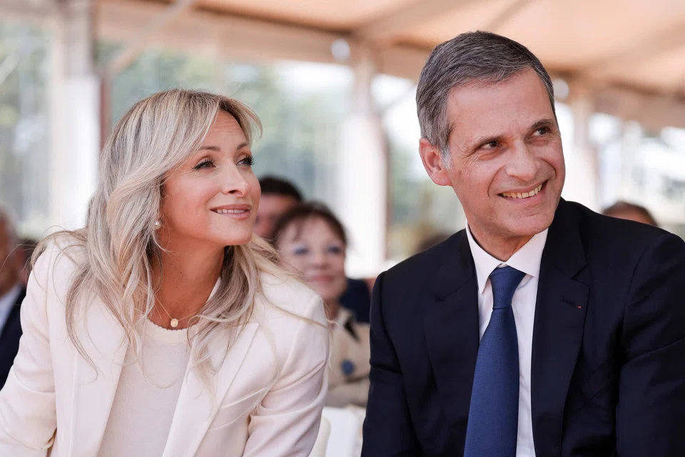 CMA CGM CEO Rodolphe Saade (right) and his wife president of Whynot media Veronique Albertini-Saade.