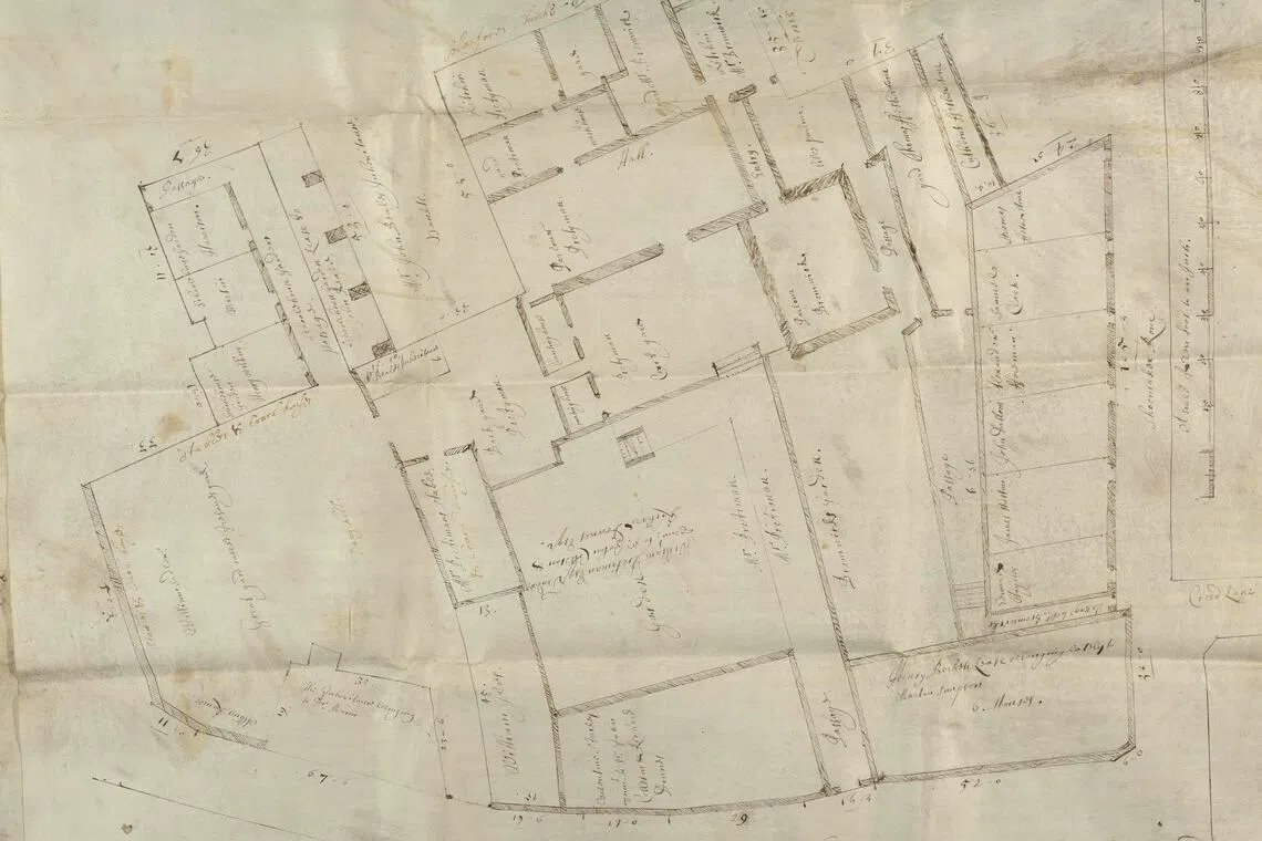 The property plan of the parish of St Ann Blackfriars in London discovered by Lucy Munro, professor of Shakespeare and early modern literature at King's College London. 