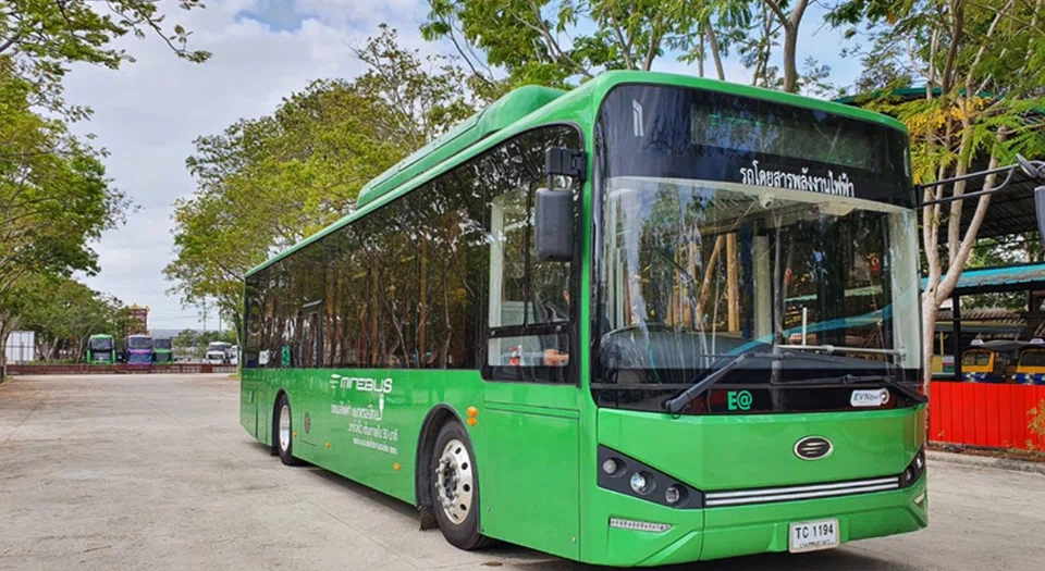 An electric bus manufactured by Thailand’s Energy Absolute. Its subsidiary Thai Smile Bus has about 3,100 buses in the country.