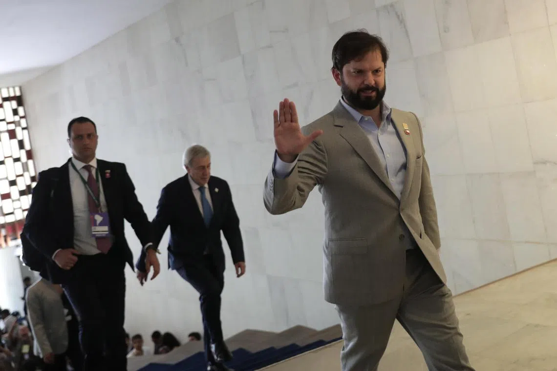 Chilean president Gabriel Boric arriving at the South American Presidents' Summit at the Itamaraty Palace in Brasilia, Brazil, May 30, 2023. 