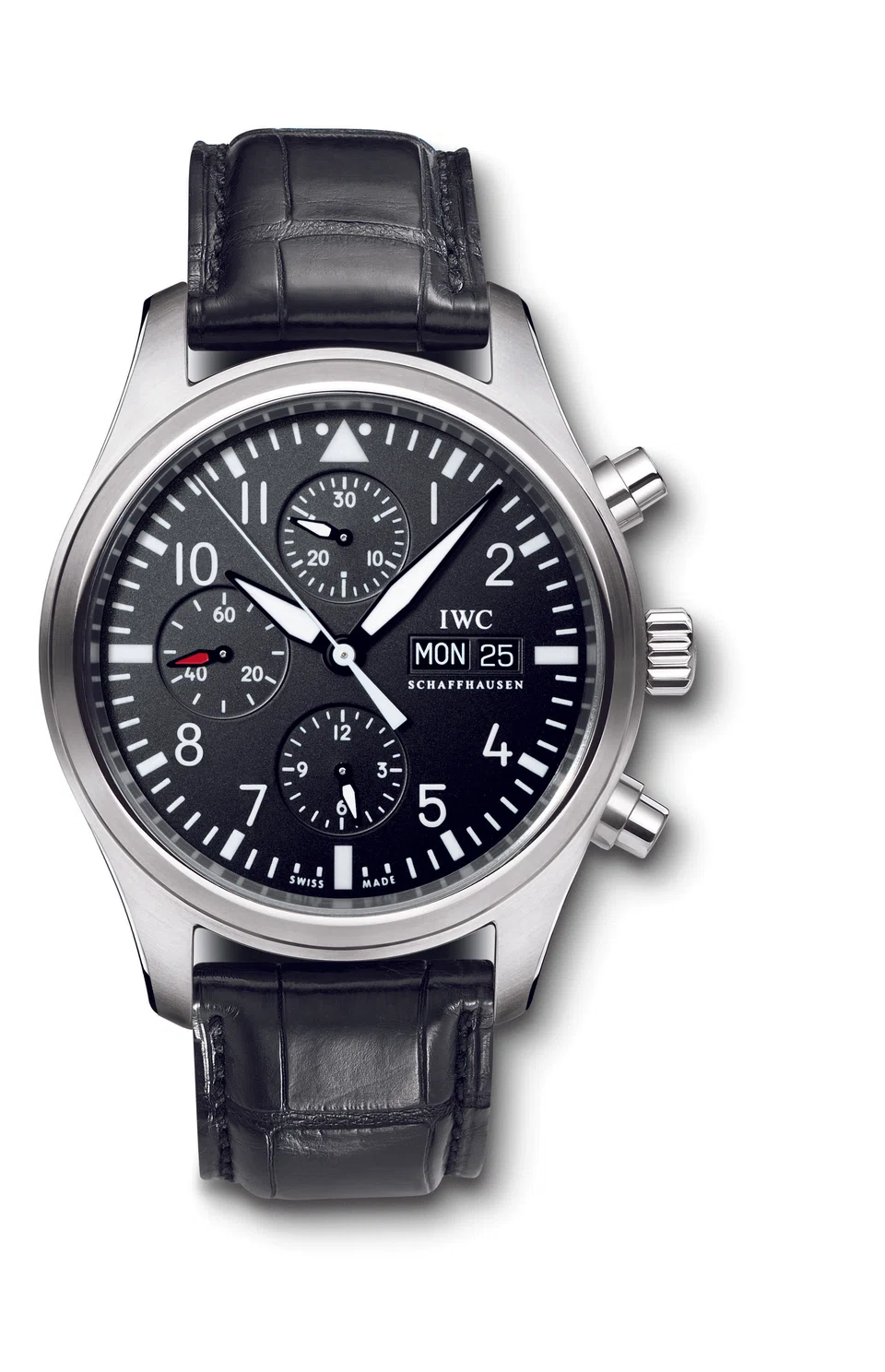 Lum says the IWC Schaffhausen Pilot Chronograph is his first "real" watch. 