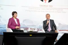 George Yeo, former Singapore foreign minister (right), at a fireside chat with OCBC chief economist Selena Ling on Jan 6.