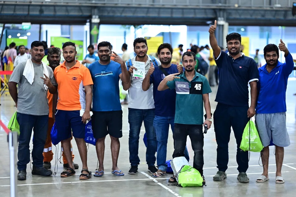 About 600 migrant workers took part in the event held at Kranji Recreation Centre to mark Labour Day. 
