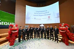 Indonesian Exchange and Singapore Exchange executives attending the Indonesia-Singapore Depository Receipt Linkage event on Thursday (Oct 16).