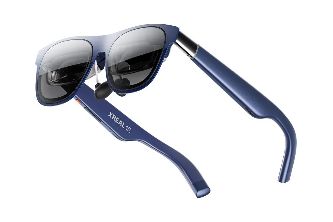 The new glasses also have a blue finish, a change from the company’s standard black frames. 