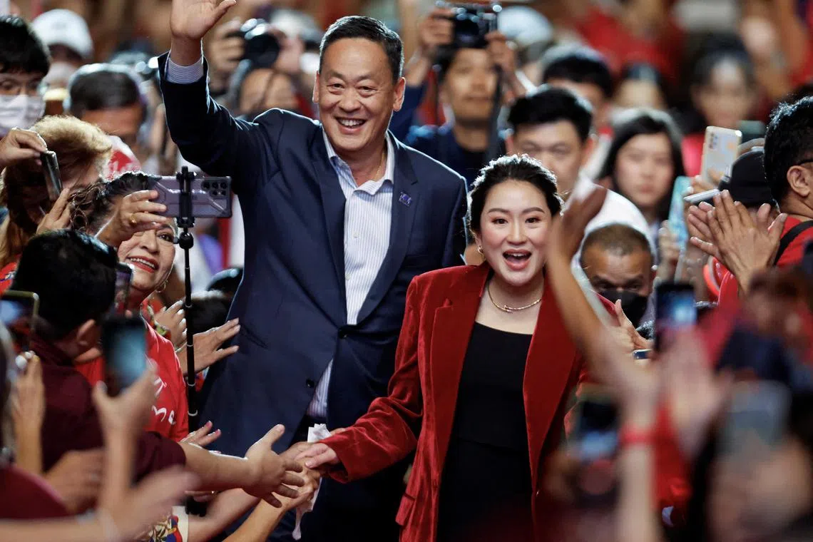 Thaksin's daughter Paetongtarn Shinawatra, 37, received the backing of a majority of lawmakers in Thaksin's Pheu Thai party at a meeting on Thursday.