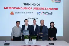 From left: Yeo Hiang Meng, FMAS president; Andy Hoon, FMAS vice-president; Tan Tong Hai, chairman of the Nanyang Polytechnic board of governors; Albert Lim, director of Nanyang Polytechnic's School of Design & Media; and Esther Ho, Nanyang Polytechnic's deputy principal of lifelong learning and enterprise services.