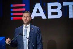 Eric Trump owns about 7.5% of American Bitcoin, which now trades on Nasdaq under the ticker ABTC.