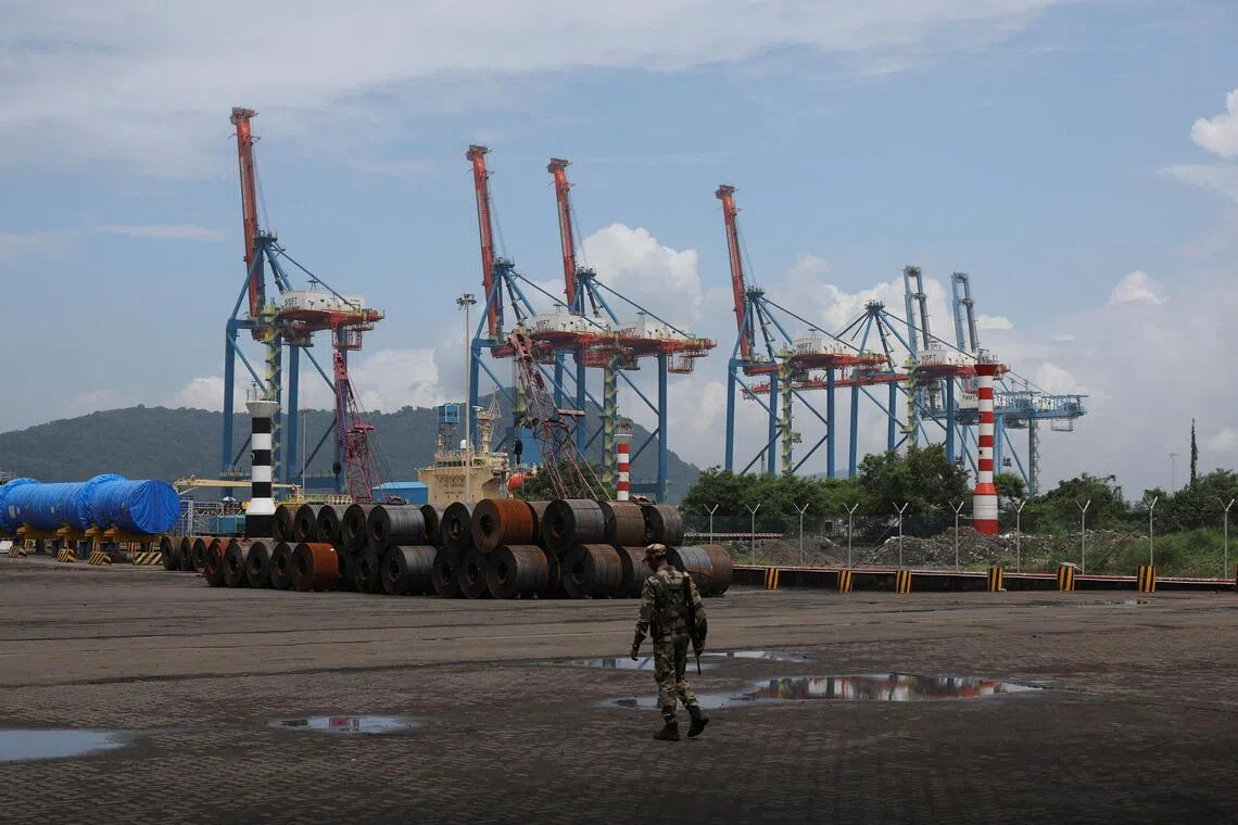 Above: Jawaharlal Nehru Port in Navi Mumbai, India. Indian exports to the US dropped 8.6 per cent year on year to US$6.3 billion in October. 
