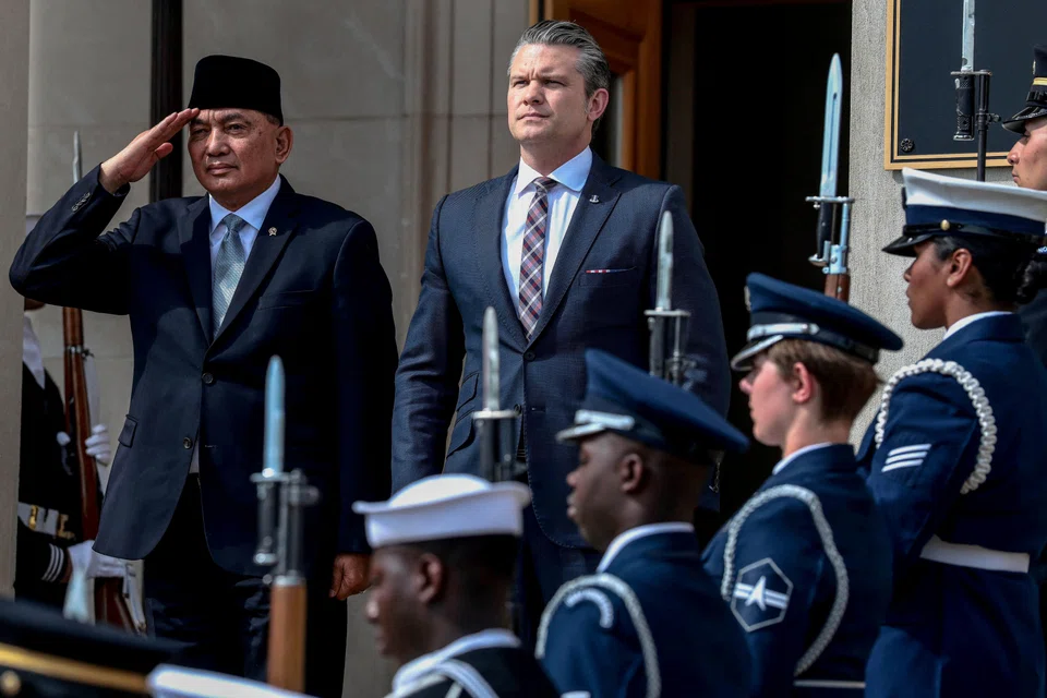 The letter was delivered in early April ahead of a meeting of Indonesia's Defence Minister Sjafrie Sjamsoeddin (left) and his US counterpart Pete Hegseth in Washington on Apr 13. 