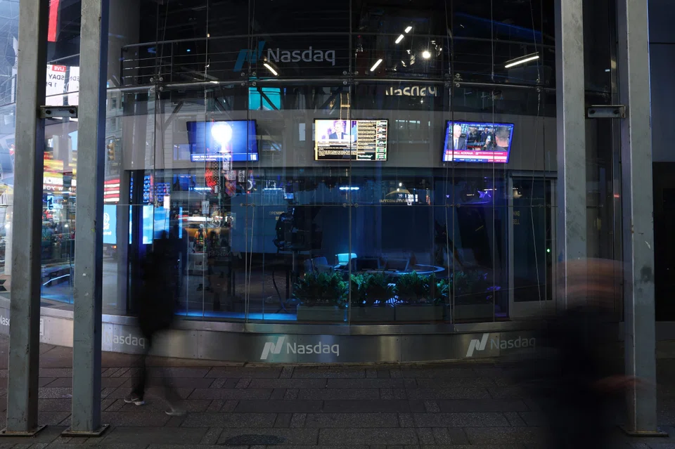 NEW YORK, NEW YORK - DECEMBER 12: The Nasdaq MarketSite is seen on December 12, 2024 in New York City. The Nasdaq Composite Index opened lower this morning a day after closing at 20,000 for the first time, with the rise driven by a cluster of giant technology-focused companies.   Michael M. Santiago/Getty Images/AFP (Photo by Michael M. Santiago / GETTY IMAGES NORTH AMERICA / Getty Images via AFP)