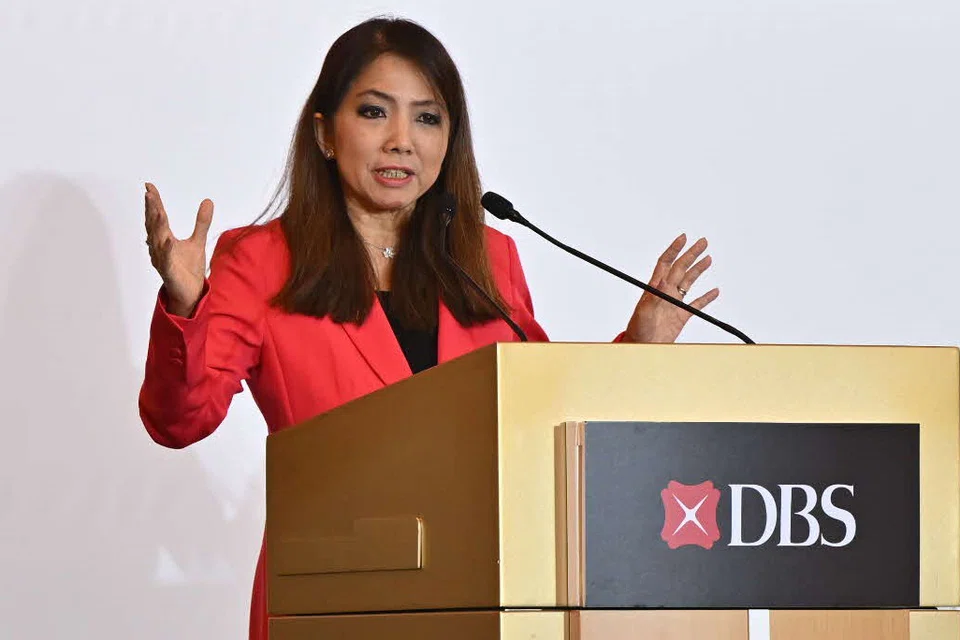 “Most of our clients are Asian, so if their own currency is growing, that gives them more purchasing power for wealth management products,” Tan Su Shan, chief executive of Singapore’s biggest bank DBS Group.