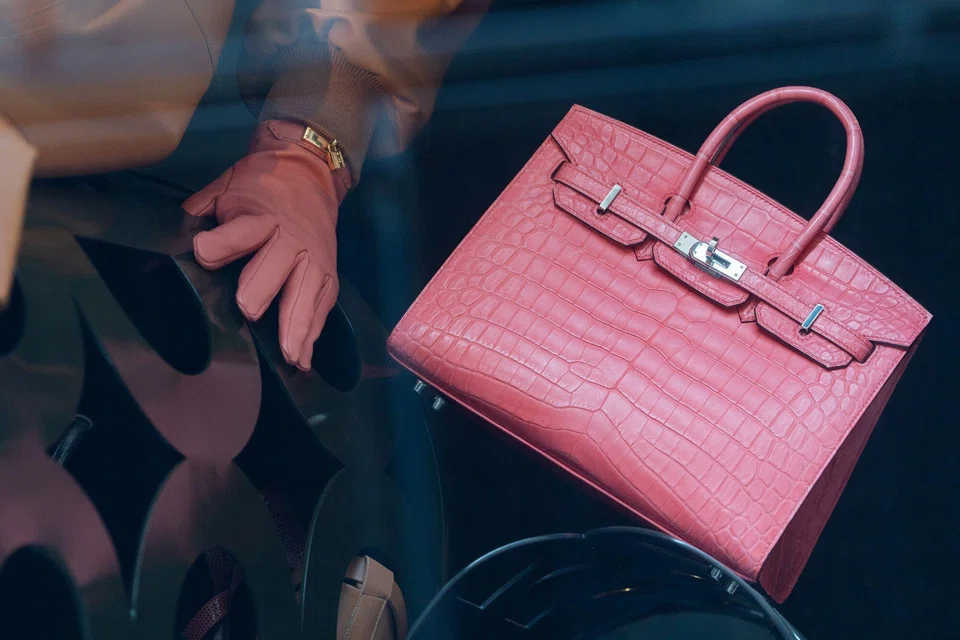 A Birkin handbag on display at a Hermes boutique. Hermes reported 14.7 per cent global sales growth, though its Asia-Pacific growth slowed to 7 per cent from 19 per cent a year earlier.