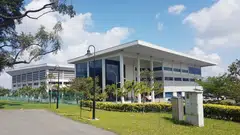 The three-storey property sits on a 189,338 sq ft plot. It also houses a hangar, simulator halls, ancillary office and 75 car park lots.  