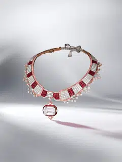 Van Cleef &amp; Arpels Collerette Mystérieuse transformable necklace in white and rose gold with diamonds, rubies and pink sapphires




