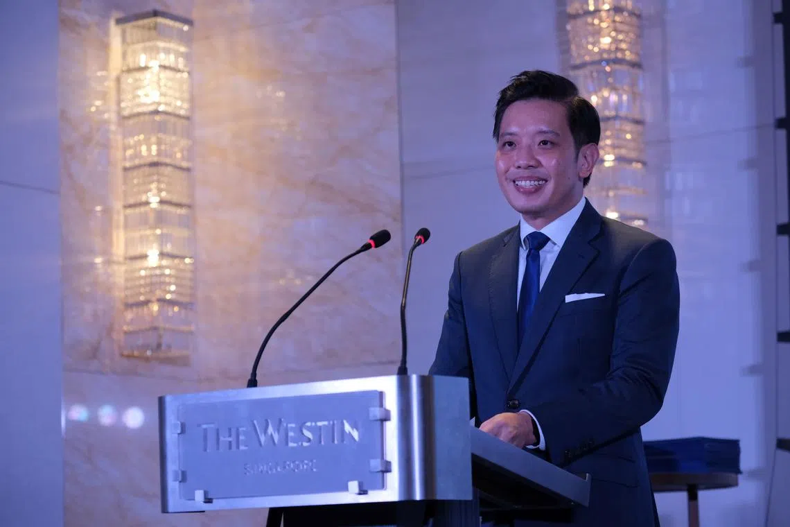 Minister of State for Trade and Industry Alvin Tan at the Asian Financial Leaders Programme graduation dinner.